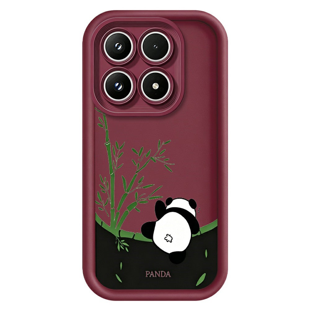 For Xiaomi 17 Case Cartoon Panda Bamboo Pattern TPU Anti-Slip Protective Phone Cover