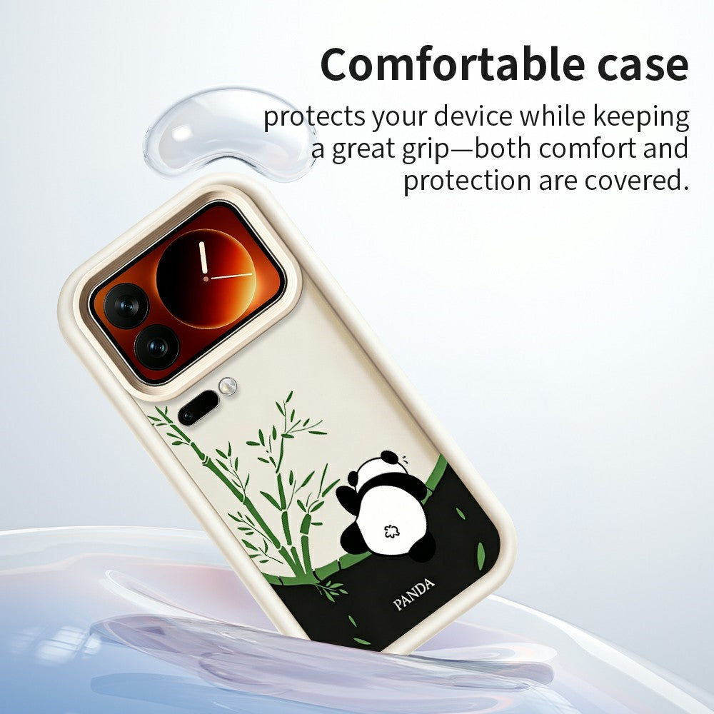 Xiaomi 17 Pro-skal Tecknad Panda Bambu Mönster TPU Halkfri Skyddande mobilskal