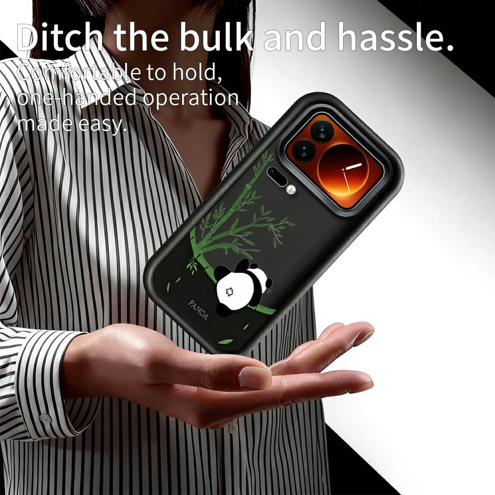 For Xiaomi 17 Pro Case Cartoon Panda Bamboo Pattern TPU Anti-Slip Protective Phone Cover