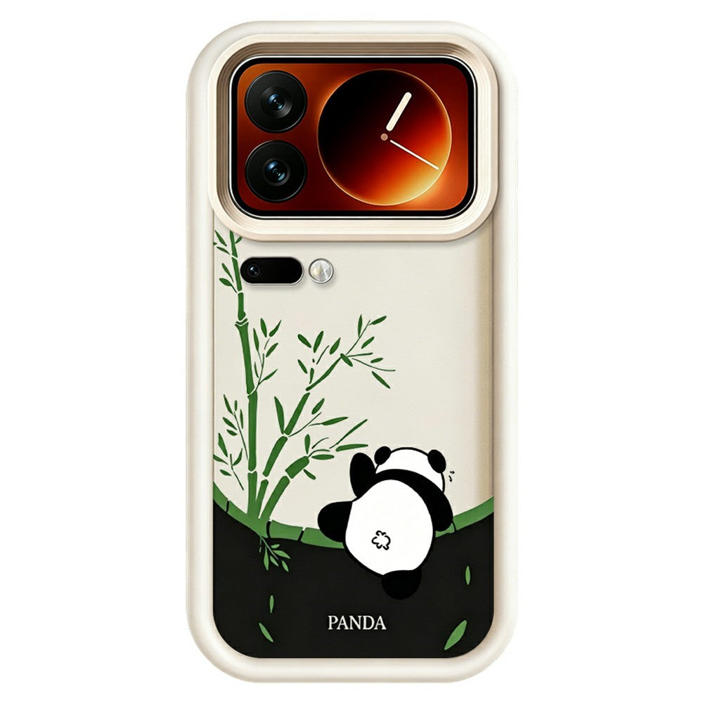 For Xiaomi 17 Pro Max Case Cartoon Panda Bamboo Pattern TPU Anti-Slip Protective Phone Cover