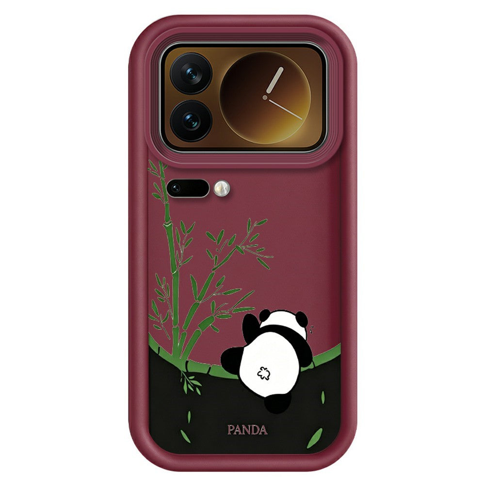 For Xiaomi 17 Pro Max Case Cartoon Panda Bamboo Pattern TPU Anti-Slip Protective Phone Cover