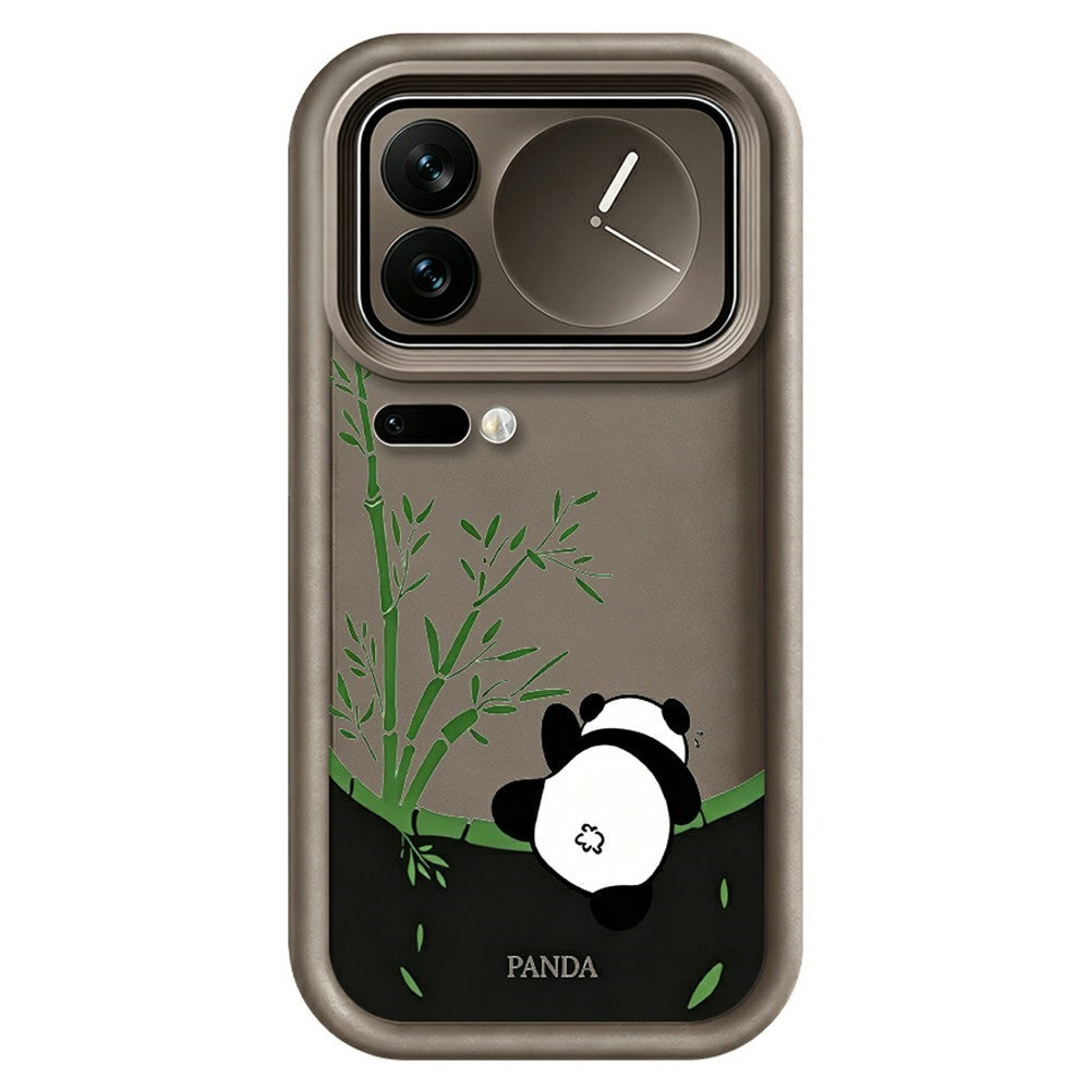 For Xiaomi 17 Pro Max Case Cartoon Panda Bamboo Pattern TPU Anti-Slip Protective Phone Cover