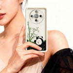 Phone Case for Honor X70 5G / X9d 5G / Magic8 Lite 5G Cartoon Panda Bamboo Pattern TPU Anti-Slip Protective Cover