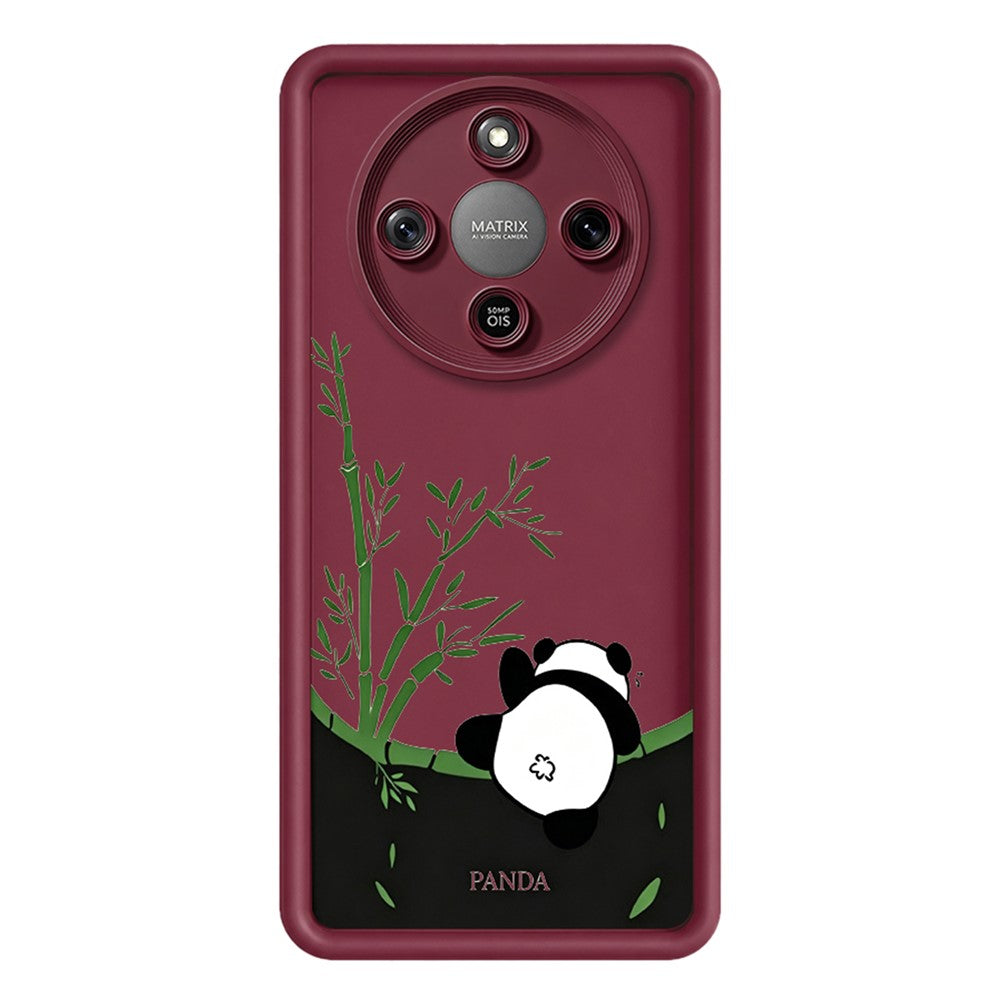 Phone Case for Honor X70 5G / X9d 5G / Magic8 Lite 5G Cartoon Panda Bamboo Pattern TPU Anti-Slip Protective Cover