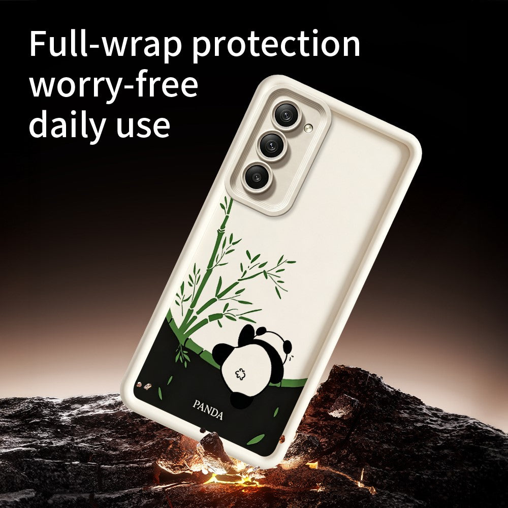 For Xiaomi Redmi 15 4G (EU) (171mm) / 15 5G (EU) (171mm) Case Cartoon Panda Bamboo Pattern TPU Anti-Slip Protective Phone Cover