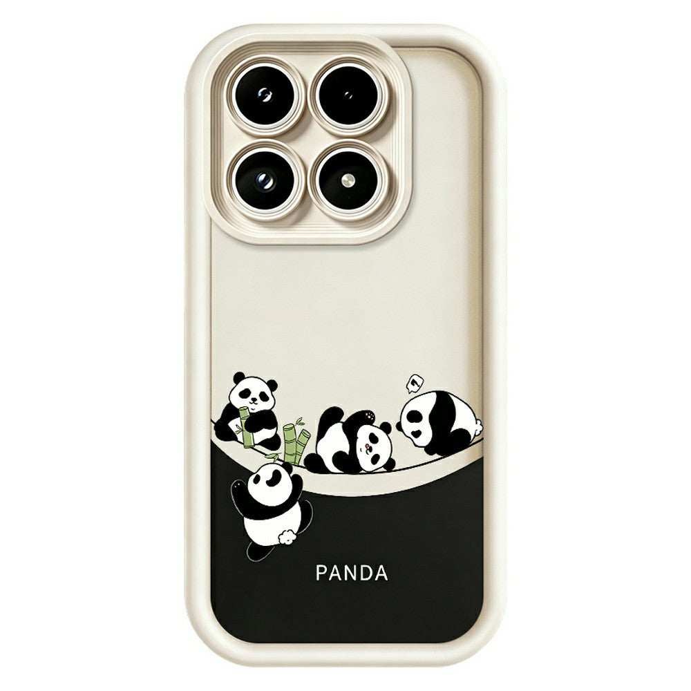 For Xiaomi 17 Case Four Cartoon Pandas Pattern Soft TPU Protective Phone Cover