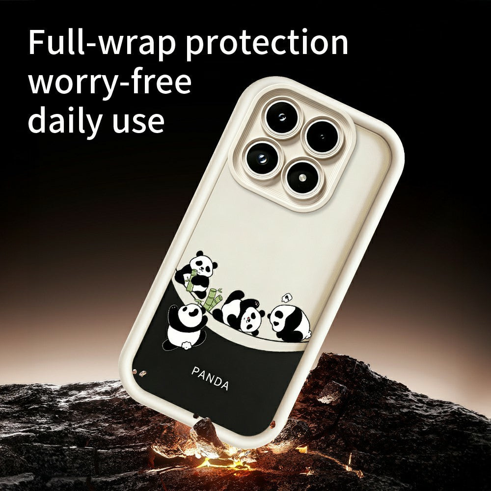 For Xiaomi 17 Case Four Cartoon Pandas Pattern Soft TPU Protective Phone Cover