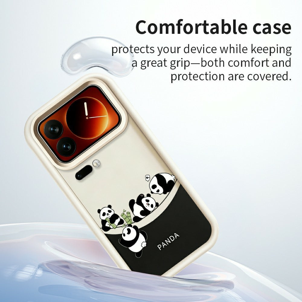 For Xiaomi 17 Pro Case Four Cartoon Pandas Pattern Soft TPU Protective Phone Cover