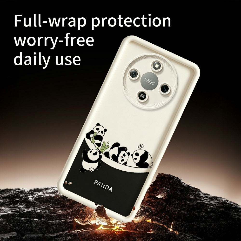 Phone Case For Honor X70 5G  /  X9d 5G  /  Magic8 Lite 5G Four Cartoon Pandas Pattern Soft TPU Protective Cover