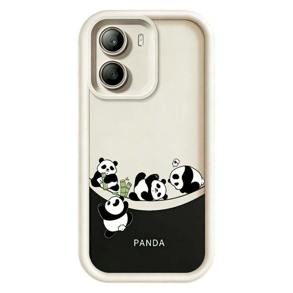 For Xiaomi Poco X7 Pro 5G Case Four Cartoon Pandas Pattern Soft TPU Protective Phone Cover