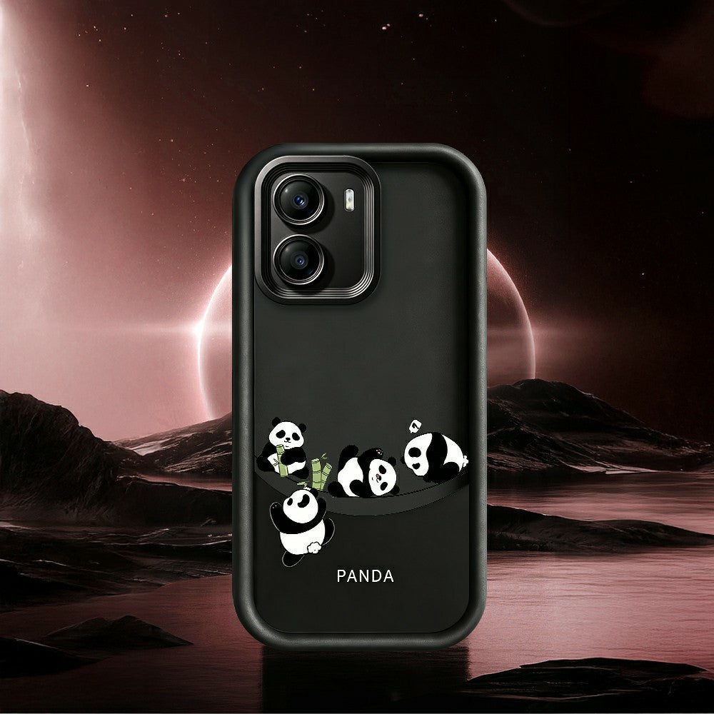 For Xiaomi Poco X7 Pro 5G Case Four Cartoon Pandas Pattern Soft TPU Protective Phone Cover