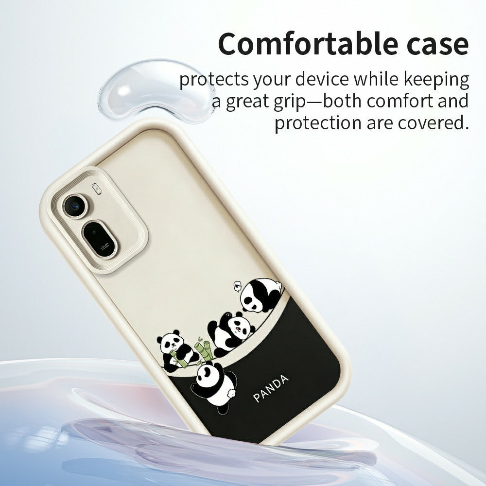 Phone Case For Xiaomi Redmi A7 Pro 5G  /  A7 Pro 4G (171.56mm)  /  Poco C85x 5G Four Cartoon Pandas Pattern Soft TPU Protective Cover