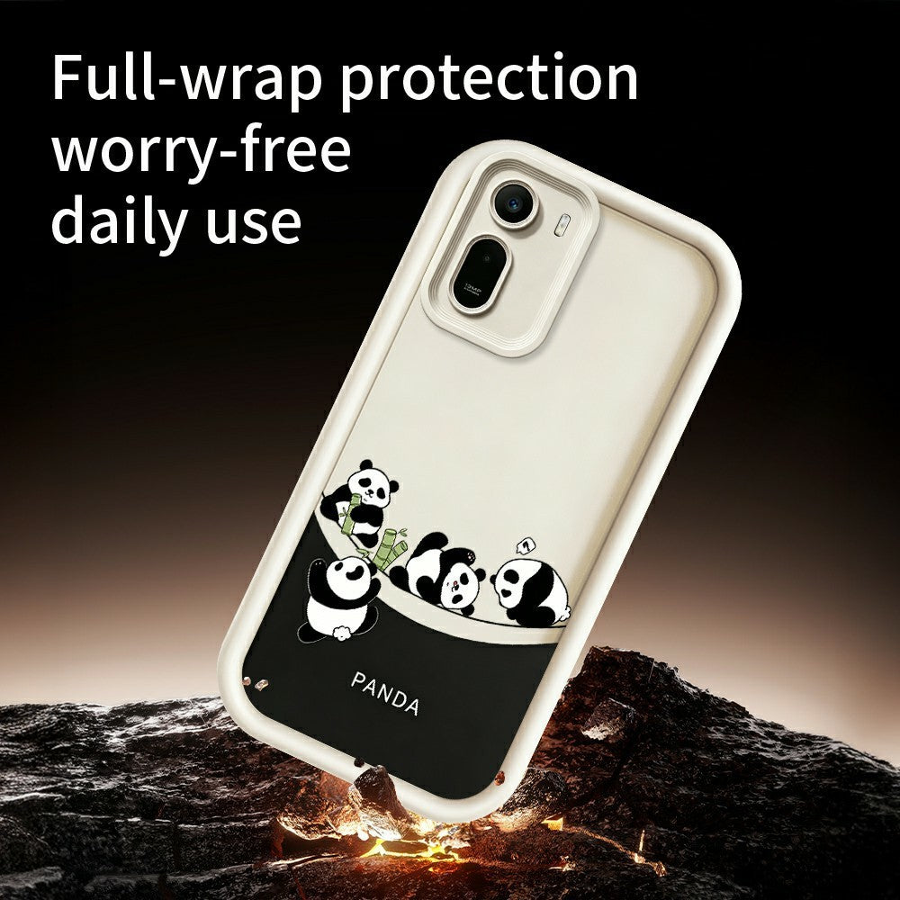 Phone Case For Xiaomi Redmi A7 Pro 5G  /  A7 Pro 4G (171.56mm)  /  Poco C85x 5G Four Cartoon Pandas Pattern Soft TPU Protective Cover