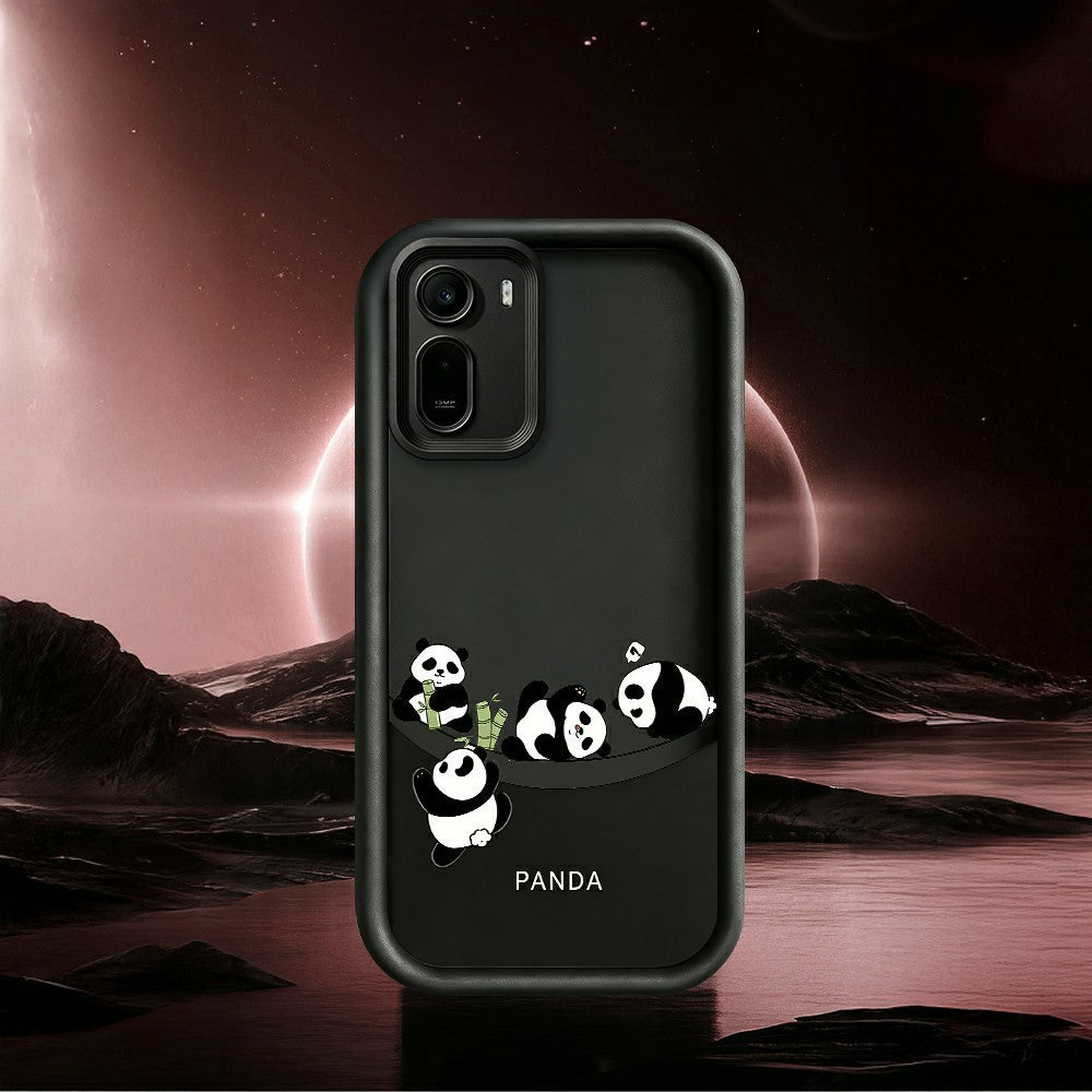Phone Case For Xiaomi Redmi A7 Pro 5G  /  A7 Pro 4G (171.56mm)  /  Poco C85x 5G Four Cartoon Pandas Pattern Soft TPU Protective Cover