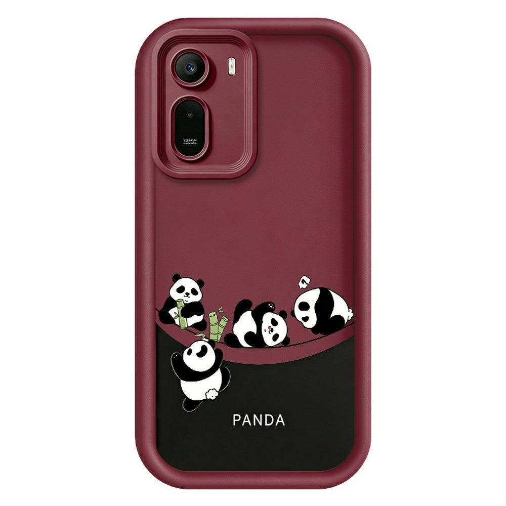 Phone Case For Xiaomi Redmi A7 Pro 5G  /  A7 Pro 4G (171.56mm)  /  Poco C85x 5G Four Cartoon Pandas Pattern Soft TPU Protective Cover