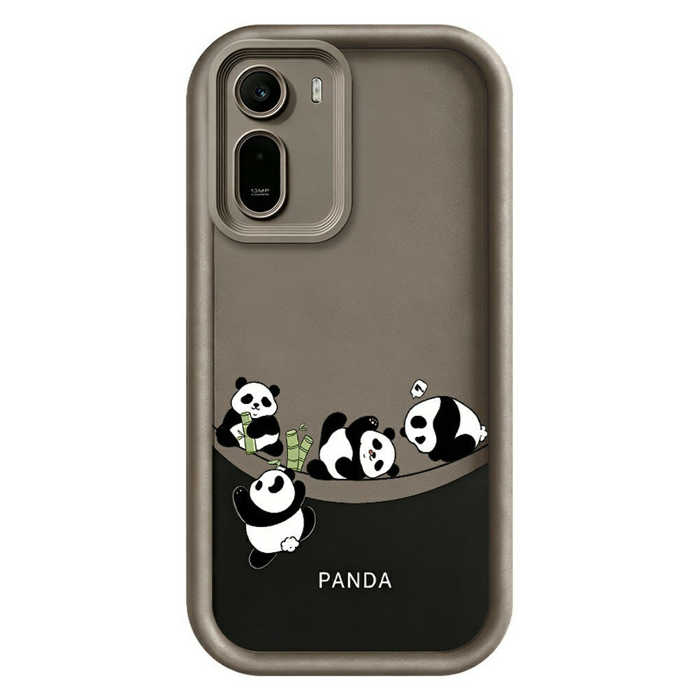 Phone Case For Xiaomi Redmi A7 Pro 5G  /  A7 Pro 4G (171.56mm)  /  Poco C85x 5G Four Cartoon Pandas Pattern Soft TPU Protective Cover
