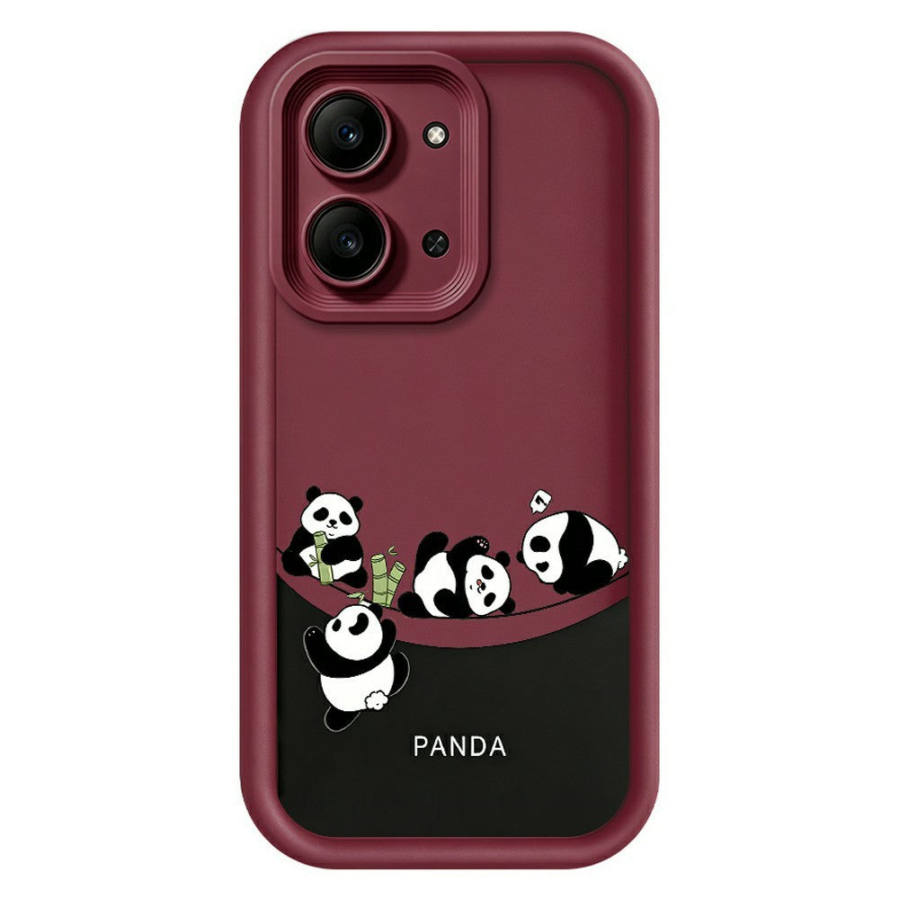 For Xiaomi Redmi 15C 5G (EU) (173mm)  /  15C 4G (EU) (173mm) Case Four Cartoon Pandas Pattern Soft TPU Protective Phone Cover