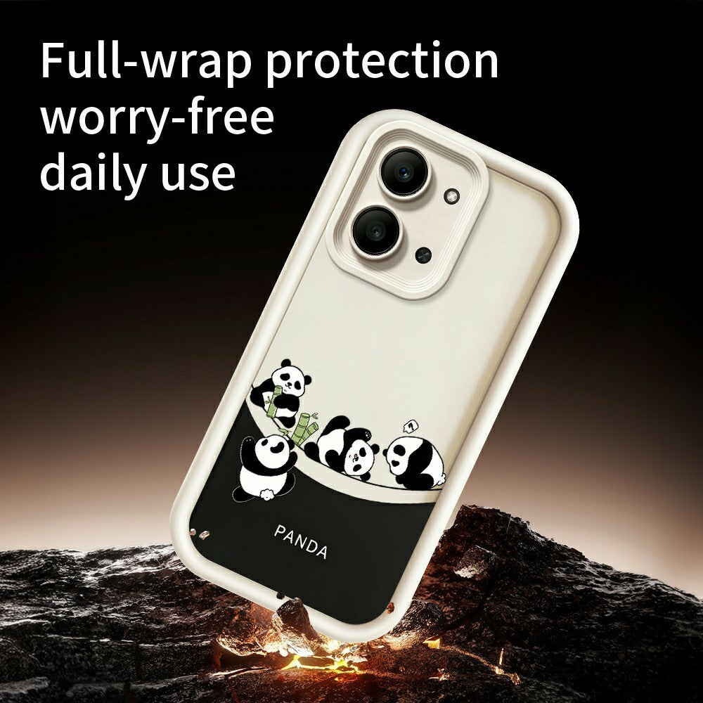 For Xiaomi Redmi 15C 4G (Global) (171mm)  /  Poco C85 4G (171mm) Case Four Cartoon Pandas Pattern Soft TPU Protective Phone Cover