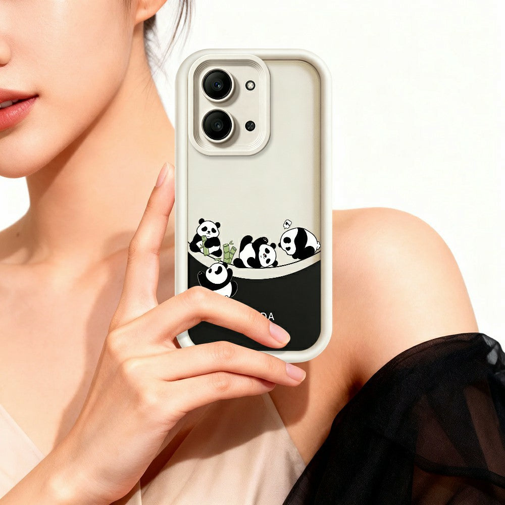 For Xiaomi Redmi 15C 4G (Global) (171mm)  /  Poco C85 4G (171mm) Case Four Cartoon Pandas Pattern Soft TPU Protective Phone Cover