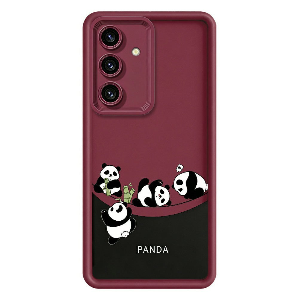 For Samsung Galaxy S26+ Case Four Cartoon Pandas Pattern Soft TPU Protective Phone Cover