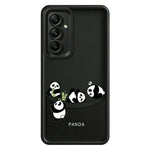 Samsung Galaxy A57 5G-skal med fyra tecknade pandor, mjukt TPU-skyddande mobilskal