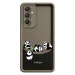 Samsung Galaxy A37 5G-skal med fyra tecknade pandor, mjukt TPU-skyddande mobilskal