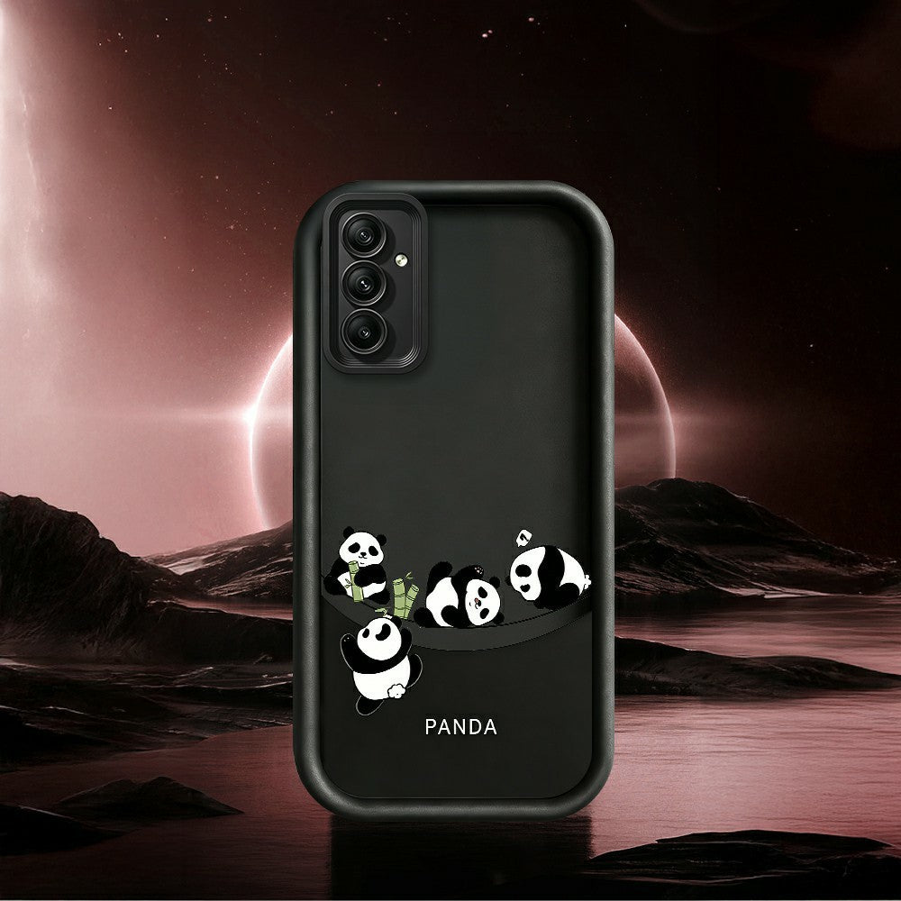 Blødt TPU-beskyttelsesetui til Samsung Galaxy A18 5G / A18 4G / A17 5G / A17 4G med fire tegneseriebambusmønstre