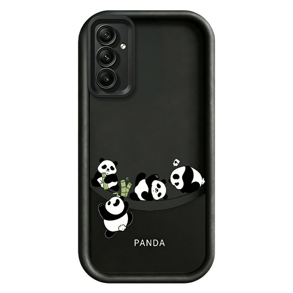Blødt TPU-beskyttelsesetui til Samsung Galaxy A18 5G / A18 4G / A17 5G / A17 4G med fire tegneseriebambusmønstre