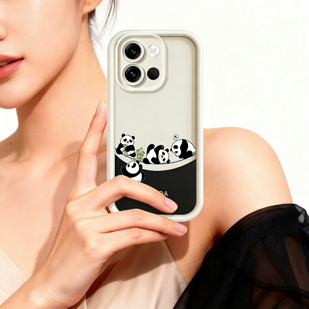 For OnePlus Nord 6 5G Case Four Cartoon Pandas Pattern Soft TPU Protective Phone Cover