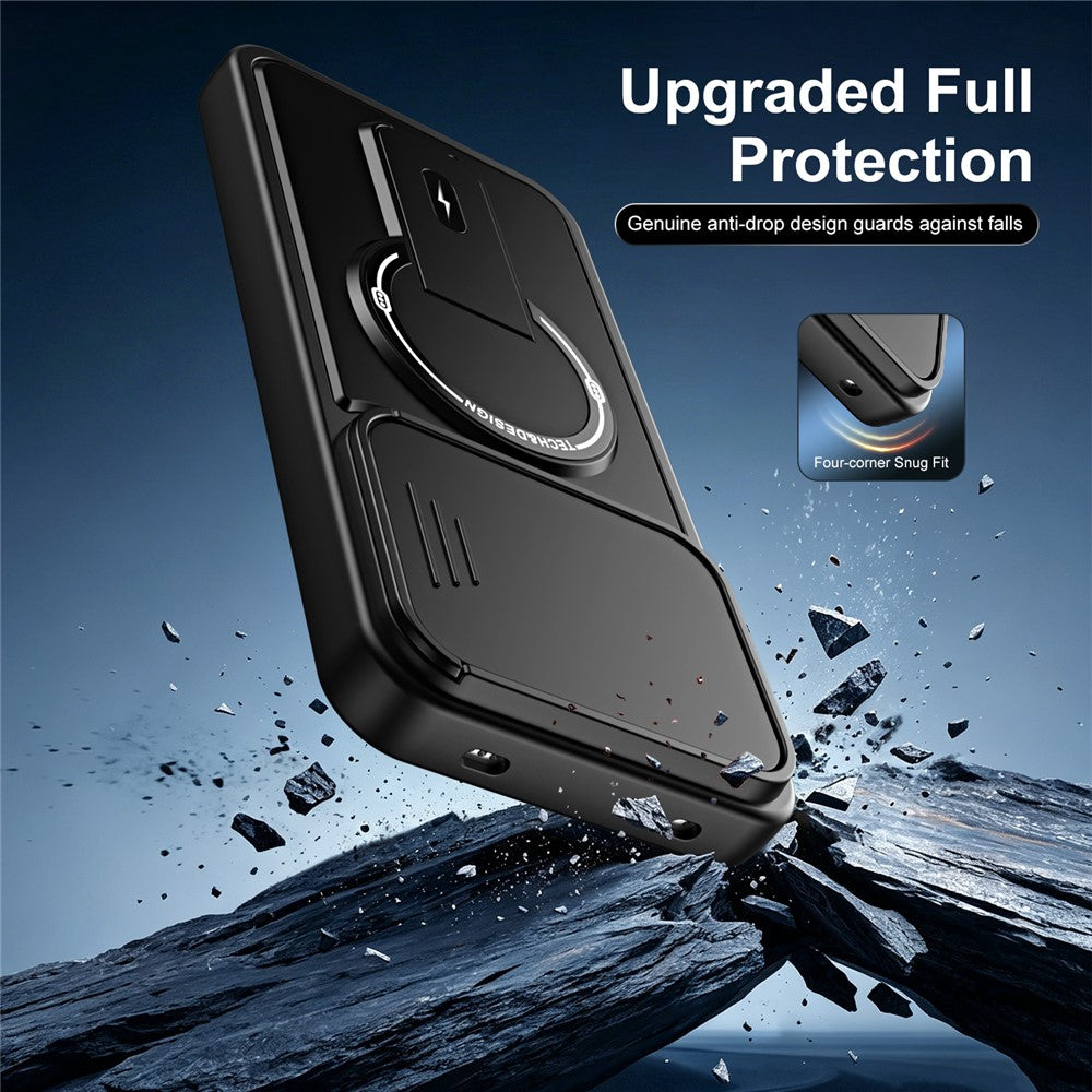 Phone Case with Slide Camera Cover for Xiaomi Redmi Note 17 4G (Global) / Note 17 (India / China) 5G / Note 17 5G (Global) , Kickstand Shockproof PC + TPU Matte Finish Shell