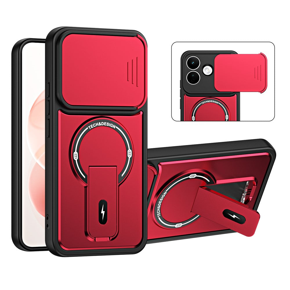 Phone Case with Slide Camera Cover for Xiaomi Redmi Note 17 4G (Global) / Note 17 (India / China) 5G / Note 17 5G (Global) , Kickstand Shockproof PC + TPU Matte Finish Shell