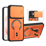 Phone Case with Slide Camera Cover for Xiaomi Redmi Note 17 4G (Global) / Note 17 (India / China) 5G / Note 17 5G (Global) , Kickstand Shockproof PC + TPU Matte Finish Shell