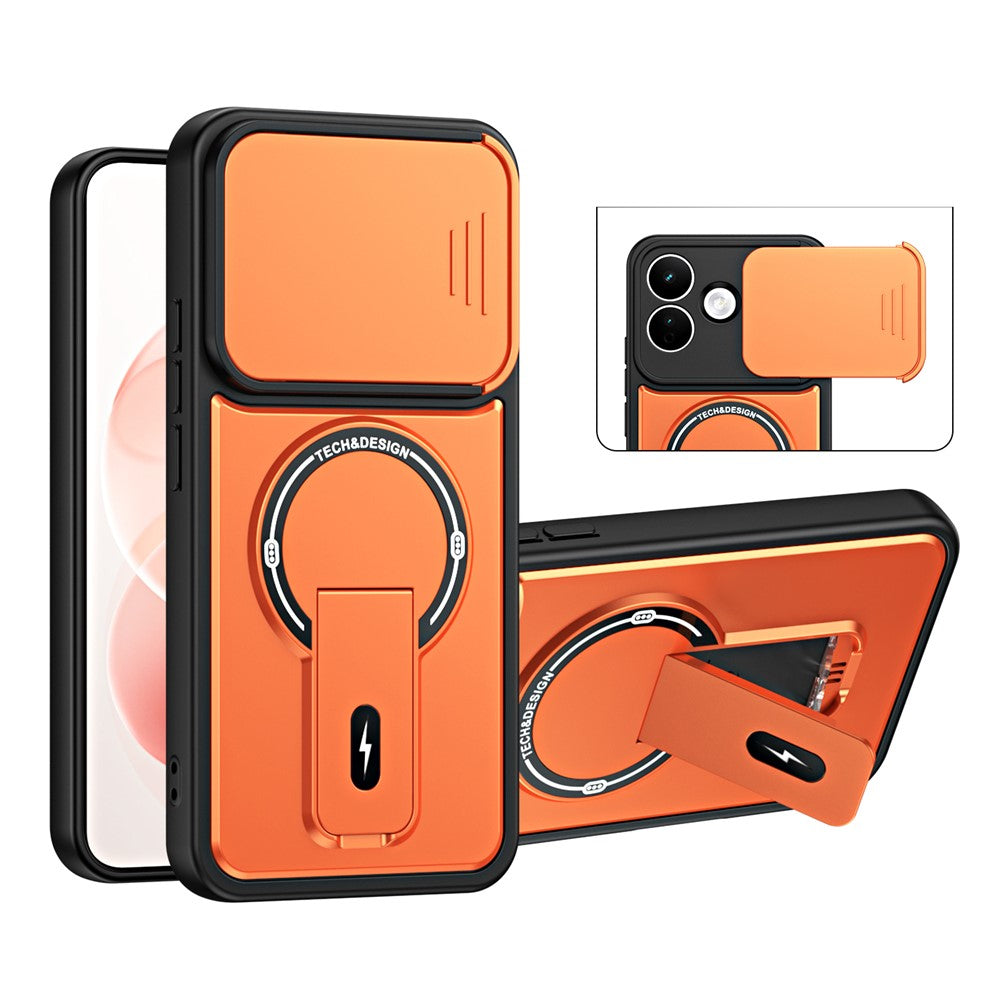 Phone Case with Slide Camera Cover for Xiaomi Redmi Note 17 4G (Global) / Note 17 (India / China) 5G / Note 17 5G (Global) , Kickstand Shockproof PC + TPU Matte Finish Shell
