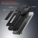 Phone Case for Xiaomi Redmi Note 17 4G (Global) / Note 17 (India / China) 5G / Note 17 5G (Global) , Lens Protection Kickstand PC + TPU Back Cover with Card Holder