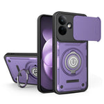 Phone Case with Slide Camera Cover for Xiaomi Redmi Note 17 4G (Global) / Note 17 (India / China) 5G / Note 17 5G (Global) , Ring Kickstand PC + TPU Back Shell