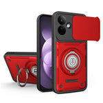 Phone Case with Slide Camera Cover for Xiaomi Redmi Note 17 4G (Global) / Note 17 (India / China) 5G / Note 17 5G (Global) , Ring Kickstand PC + TPU Back Shell