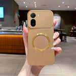 Magnetic Case For Xiaomi Redmi A7 Pro 5G  /  A7 Pro 4G (171.56mm)  /  Poco C85x 5G  /  C81 4G CD Pattern Ring Metallic Painted TPU Phone Back Cover