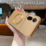 Magnetic Case For Xiaomi Redmi A7 Pro 5G  /  A7 Pro 4G (171.56mm)  /  Poco C85x 5G  /  C81 4G CD Pattern Ring Metallic Painted TPU Phone Back Cover