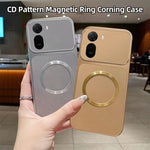 Magnetic Case For Xiaomi Redmi A7 Pro 5G  /  A7 Pro 4G (171.56mm)  /  Poco C85x 5G  /  C81 4G CD Pattern Ring Metallic Painted TPU Phone Back Cover