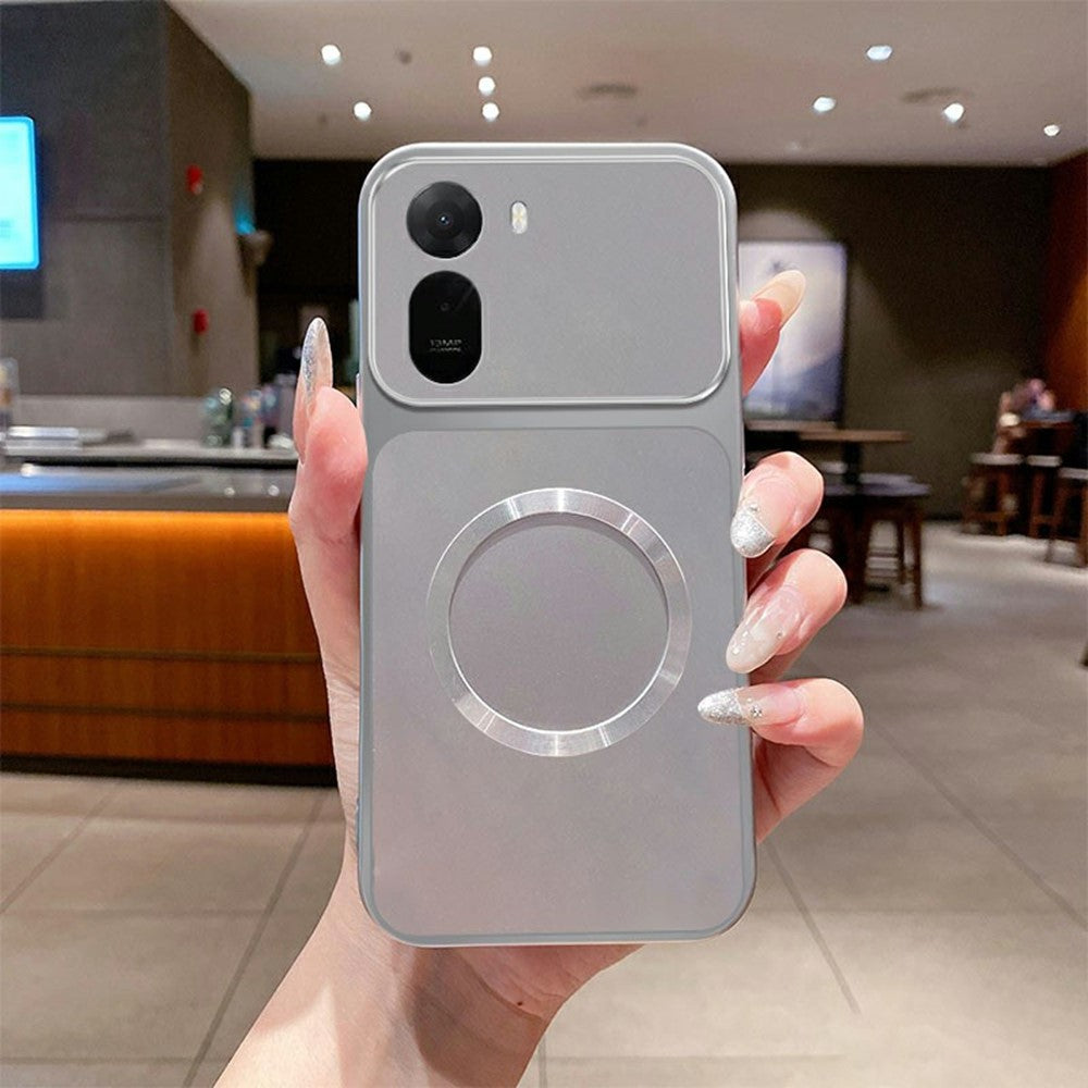 Magnetic Case For Xiaomi Redmi A7 Pro 5G  /  A7 Pro 4G (171.56mm)  /  Poco C85x 5G  /  C81 4G CD Pattern Ring Metallic Painted TPU Phone Back Cover