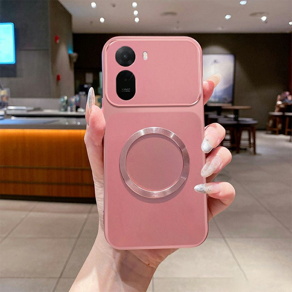 Magnetic Case For Xiaomi Redmi A7 Pro 5G  /  A7 Pro 4G (171.56mm)  /  Poco C85x 5G  /  C81 4G CD Pattern Ring Metallic Painted TPU Phone Back Cover