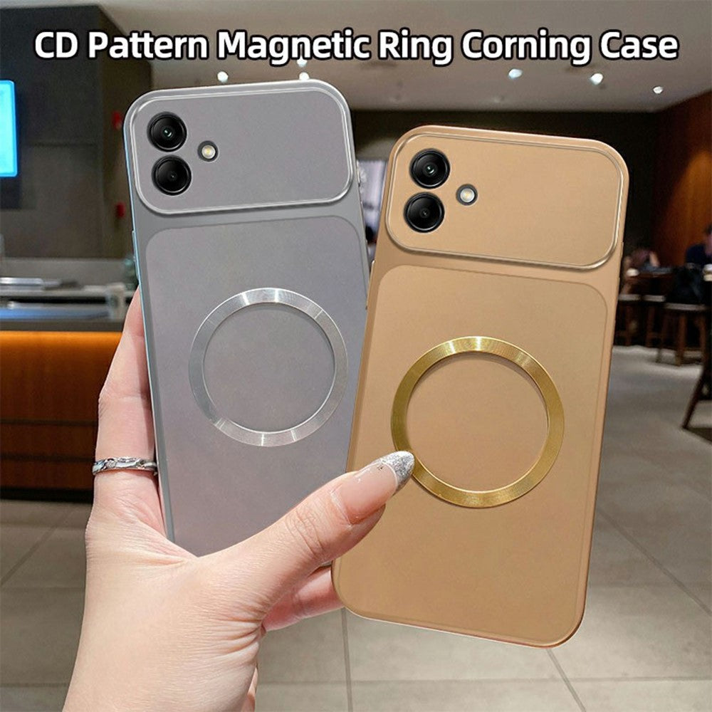 Magnetisk cover til Samsung Galaxy A08 5G / A08 4G / A07 5G / A07 4G CD-mønster ring metalmalet TPU telefonbagcover