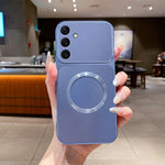 For Samsung Galaxy S26+ Magnetic Case CD Pattern Ring Metallic Painted TPU Phone Back Cover