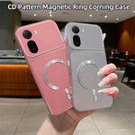 Magnetic Case For Xiaomi Redmi A7 Pro 5G  /  A7 Pro 4G (171.56mm)  /  Poco C85x 5G  /  C81 4G C-Shaped CD Pattern Ring with Tail Metallic Painted TPU Phone Back Cover