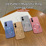 Magnetic Case For Xiaomi Redmi A7 Pro 5G  /  A7 Pro 4G (171.56mm)  /  Poco C85x 5G  /  C81 4G C-Shaped CD Pattern Ring with Tail Metallic Painted TPU Phone Back Cover
