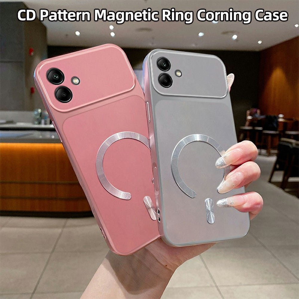 Magnetisk cover til Samsung Galaxy A08 5G / A08 4G / A07 5G / A07 4G C-formet CD-mønsterring med hale Metallisk malet TPU-telefonbagcover