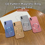 Magnetisk cover til Samsung Galaxy A08 5G / A08 4G / A07 5G / A07 4G C-formet CD-mønsterring med hale Metallisk malet TPU-telefonbagcover
