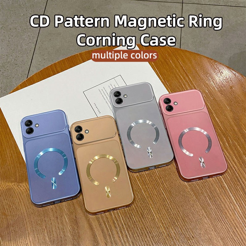 Magnetisk cover til Samsung Galaxy A08 5G / A08 4G / A07 5G / A07 4G C-formet CD-mønsterring med hale Metallisk malet TPU-telefonbagcover