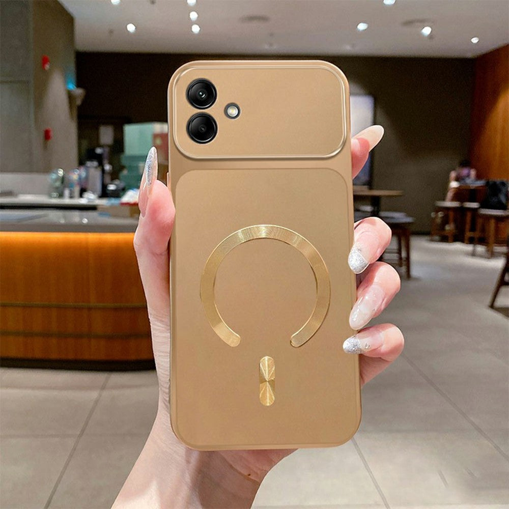 Magnetisk cover til Samsung Galaxy A08 5G / A08 4G / A07 5G / A07 4G C-formet CD-mønsterring med hale Metallisk malet TPU-telefonbagcover