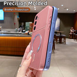 Samsung Galaxy A57 5G Magnetiskt Skal C-Formad CD Mönster Ring med Svans Metallmålad TPU mobil Baksida